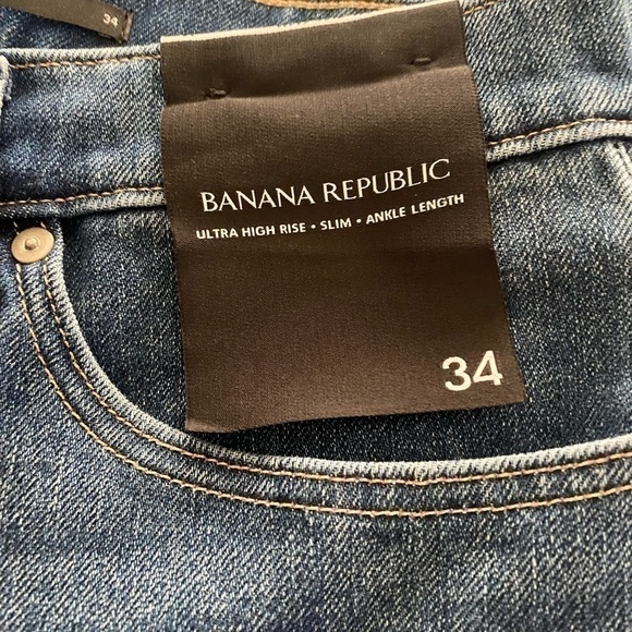 NWT BANANA REPUBLIC ULTRA HIGH RISE SLIM FIT ANKLE LENGTH JEANS SIZE 34 - Picture 5 of 14